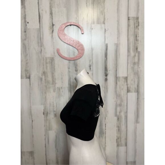 Backless laced black crop top size S - Picture 5 of 7
